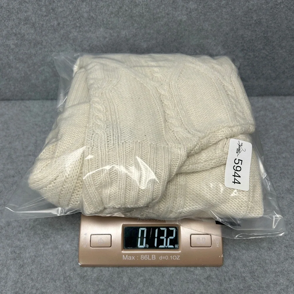 Banana Republic Womens XS Cable Knit Mockneck Sweater Cream Ivory‎ Cotton Blend